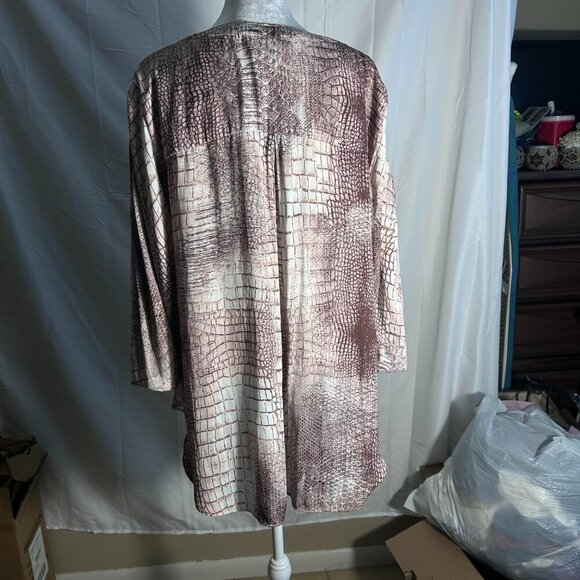 Jennifer Lopex Blouse Pink/Brown Size 1X - Picture 3 of 10